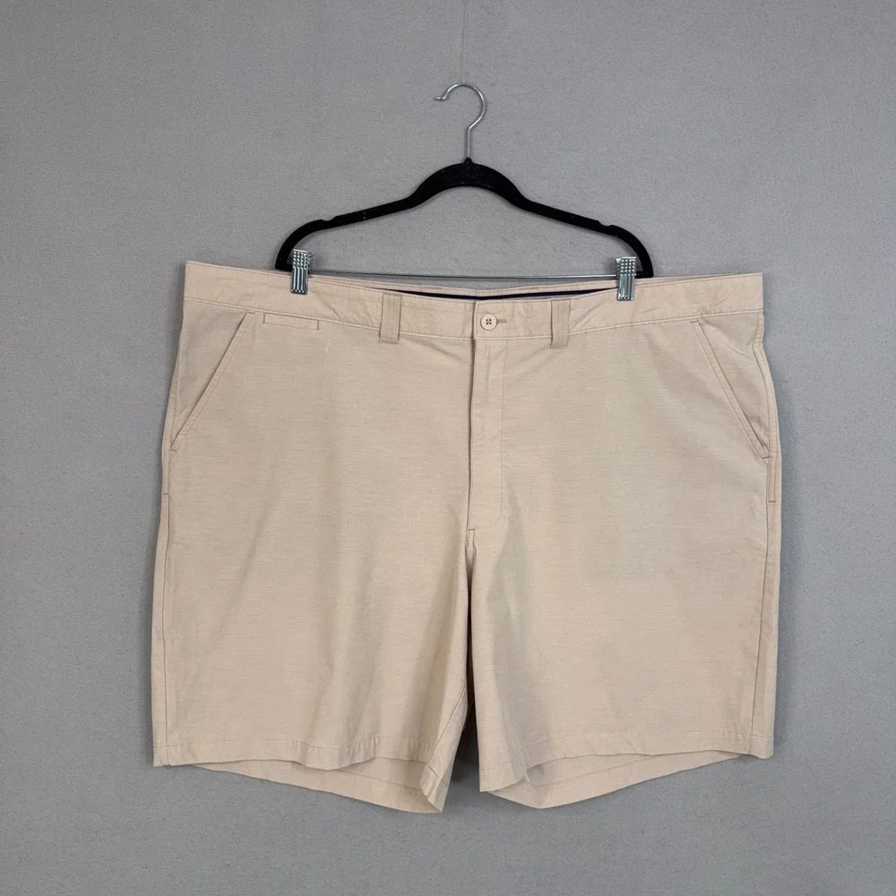 Johnnie-O Shorts Mens 52 Beige Performance Stretch Golf Preppy Casual